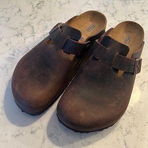Birkenstock Boston Clogs Habana brown leather. 41 (L10.5 / M8.5). Worn once!!!